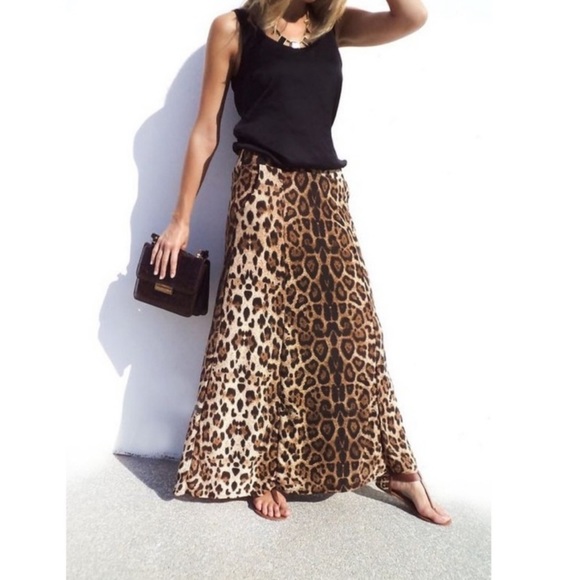 animal print maxi skirts